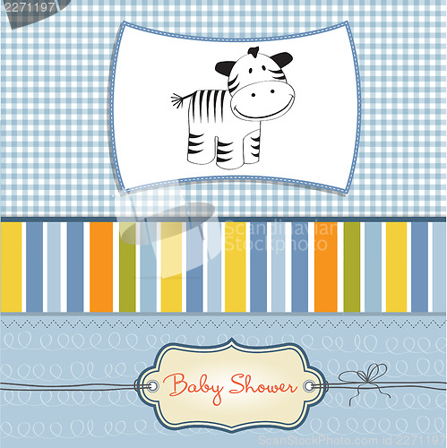 Image of cute baby shower card with zebra