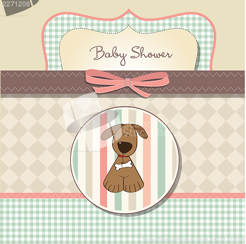 Image of romantic baby shower card with dog