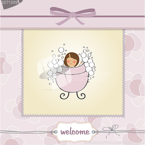 Image of romantic baby girl shower card