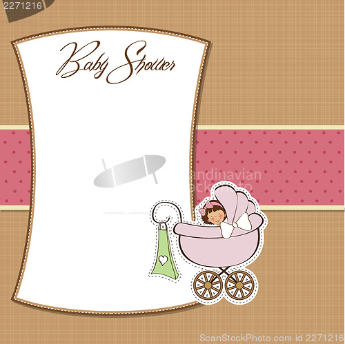 Image of baby girl announcement card