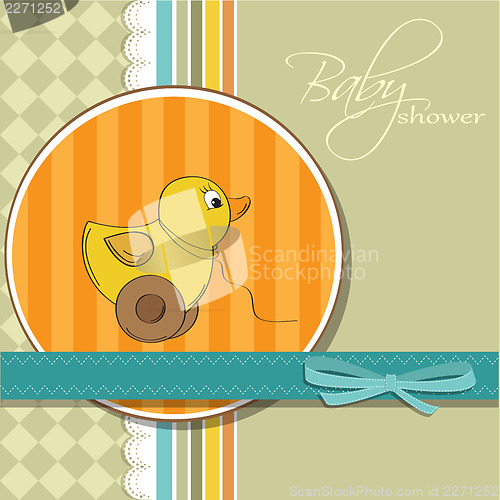 Image of welcome card with duck toy