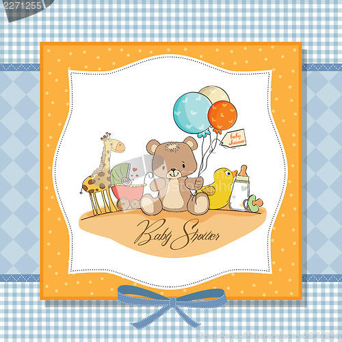 Image of baby shower card with toys