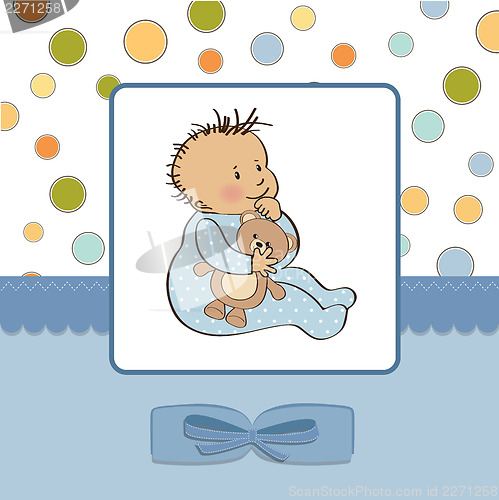 Image of romantic baby boy shower card