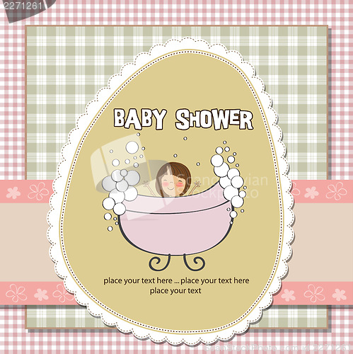 Image of romantic baby girl shower card