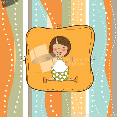 Image of new baby girl announcement card