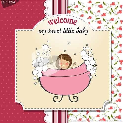 Image of romantic baby girl shower card