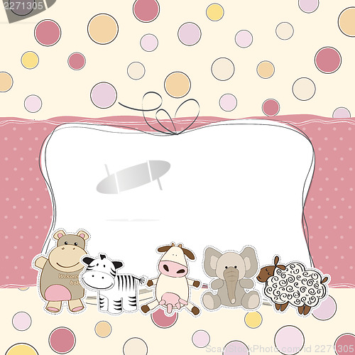 Image of baby girl shower card