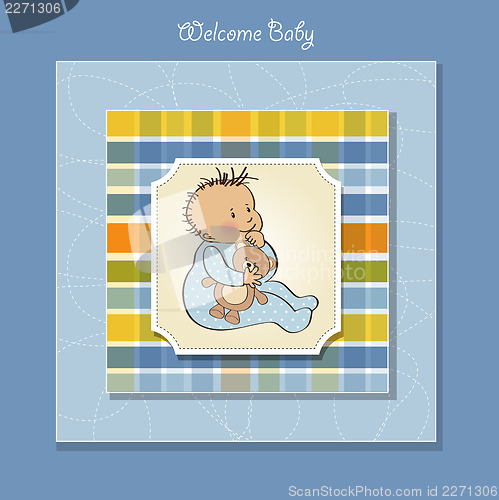 Image of romantic baby boy shower card