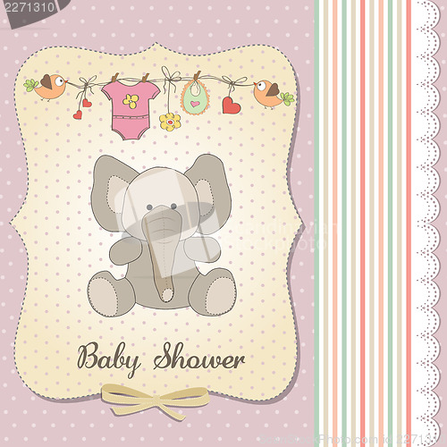 Image of romantic baby girl announcement card