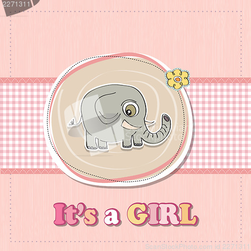 Image of romantic baby girl announcement card