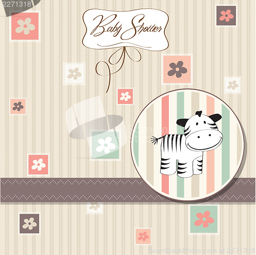 Image of cute baby shower card with zebra