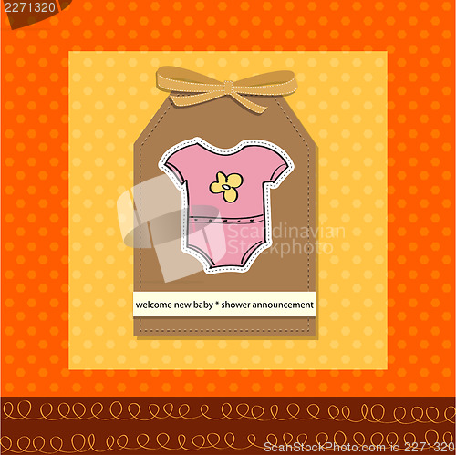 Image of new baby girl announcement card