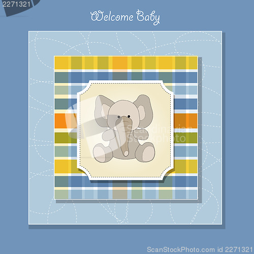 Image of welcome baby card with elephant