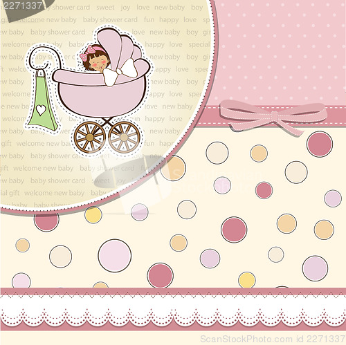 Image of baby girl announcement card