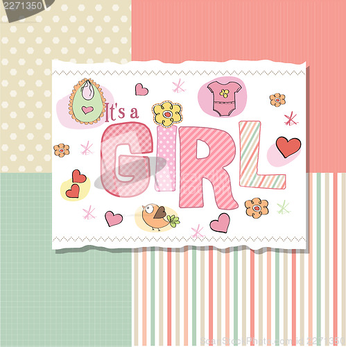 Image of baby girl shower card