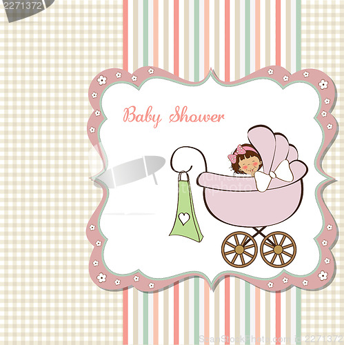 Image of baby girl announcement card
