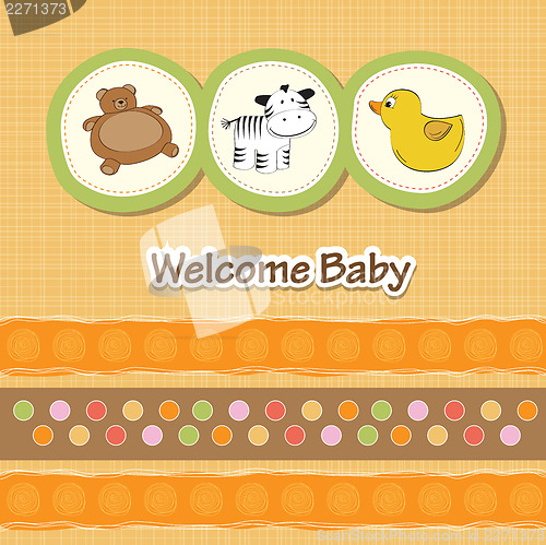 Image of baby shower card with funny animals