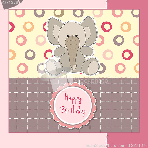 Image of birthday greeting card with baby elephant