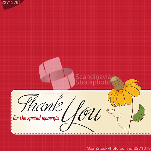 Image of thank you greeting card with flower