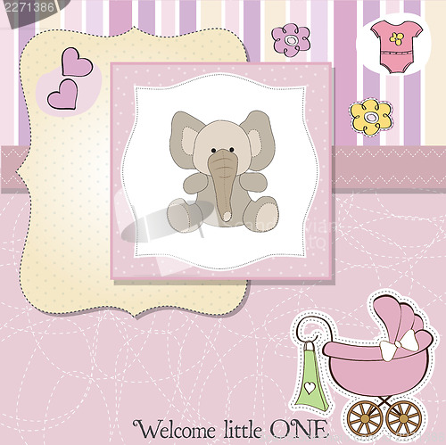 Image of romantic baby girl announcement card