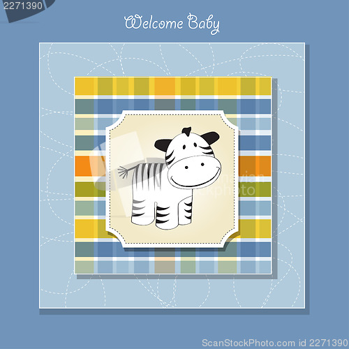 Image of cute baby shower card with zebra