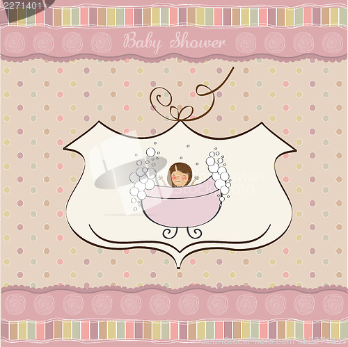 Image of romantic baby girl shower card