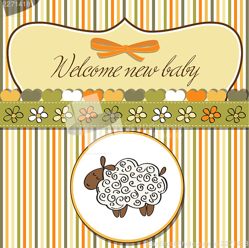 Image of cute baby shower card with sheep