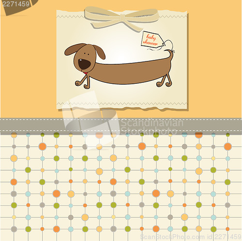 Image of funny shower card with long dog
