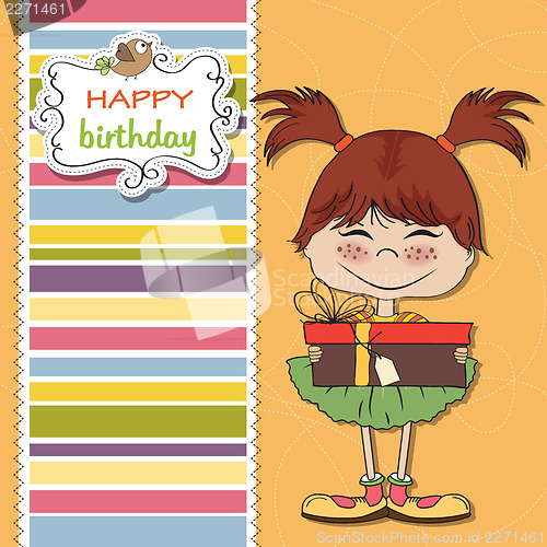 Image of young girl with gift