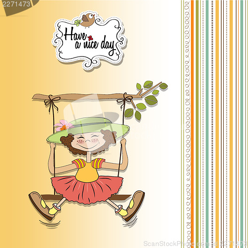 Image of funny girl in a swing