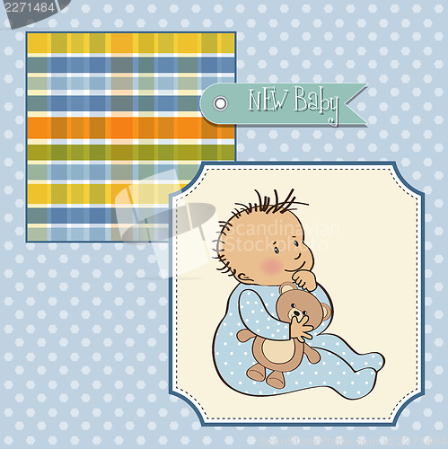 Image of romantic baby boy shower card