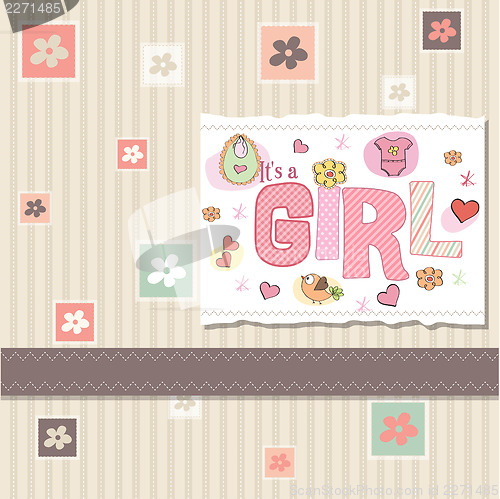 Image of baby girl shower card