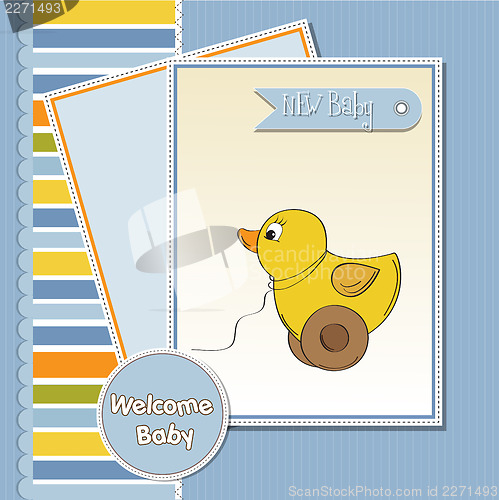 Image of welcome card with duck toy