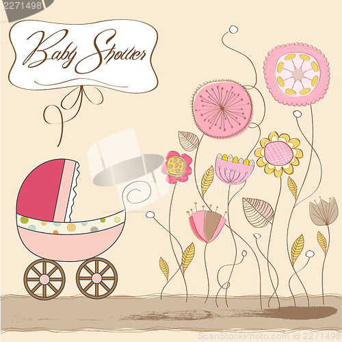 Image of baby girl announcement card