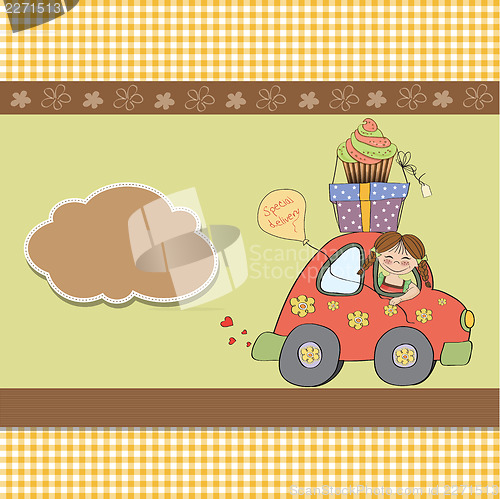 Image of birthday card with funny little girl