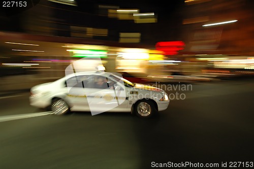 Image of cab in motion