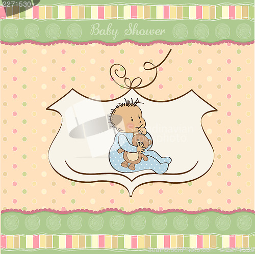 Image of baby announcement card with little boy