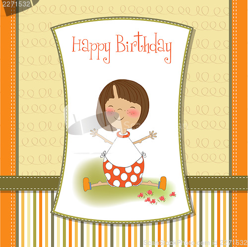 Image of new baby girl announcement card