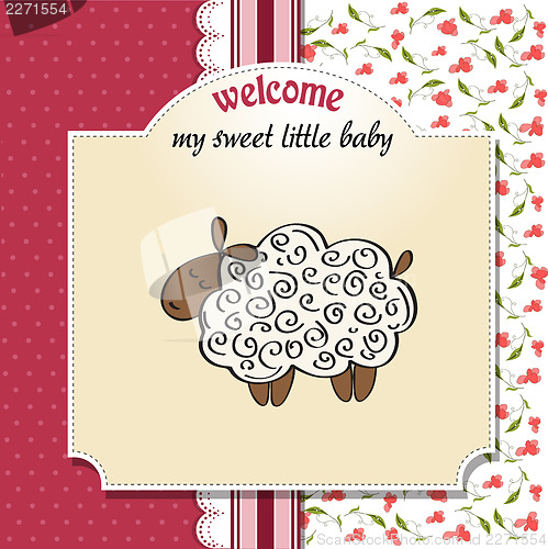 Image of cute baby shower card with sheep