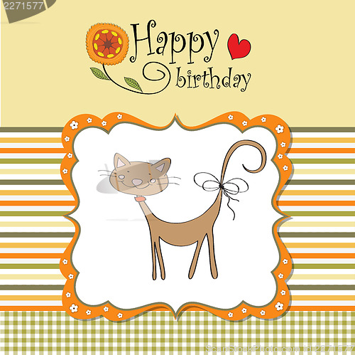 Image of birthday card with funny cat