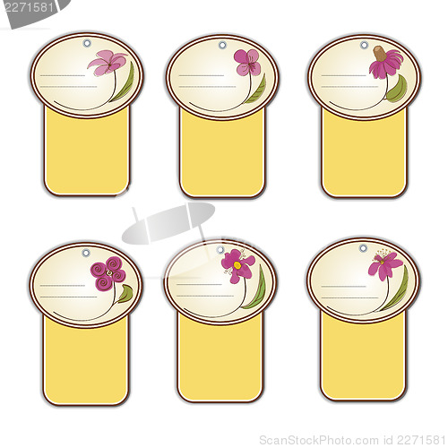 Image of floral labels set