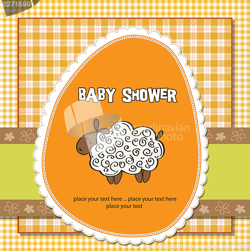 Image of cute baby shower card with sheep