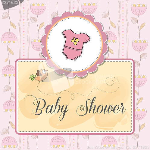 Image of new baby girl announcement card