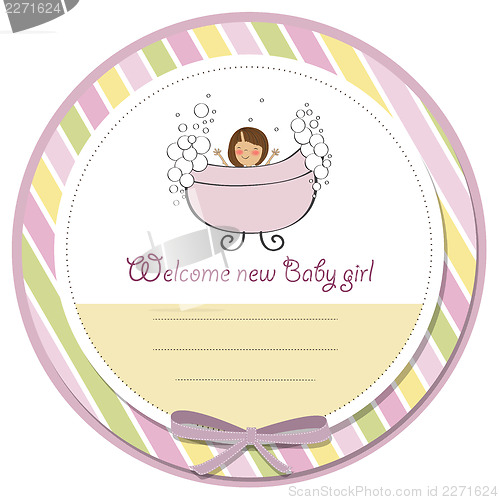 Image of romantic baby girl shower card