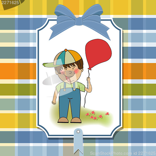 Image of birthday greeting card with little boy