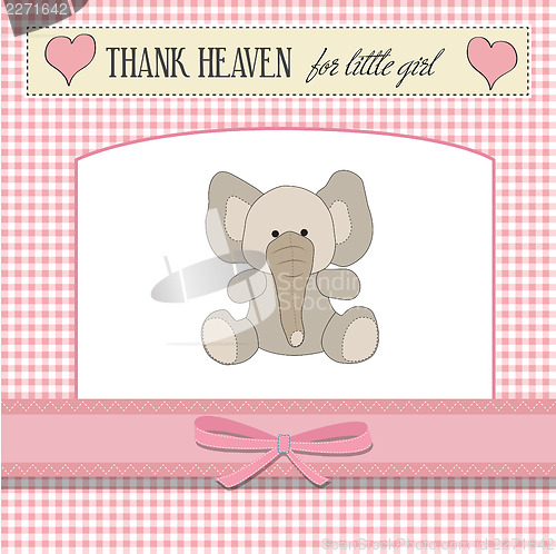 Image of romantic baby girl announcement card