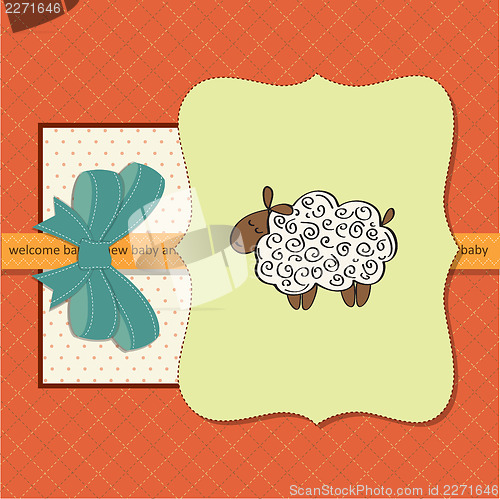 Image of cute baby shower card with sheep