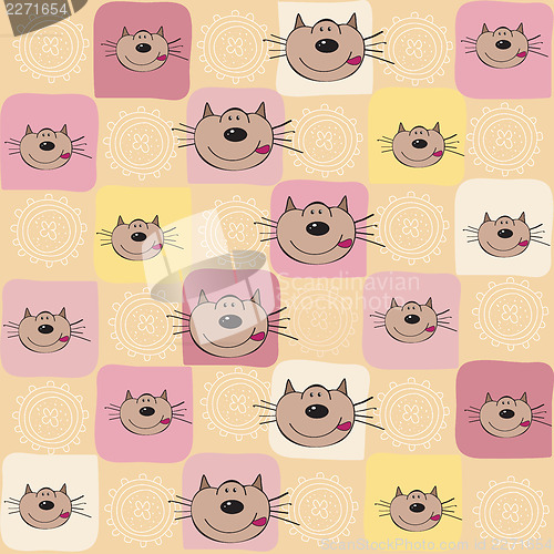 Image of childish seamless pattern with cats