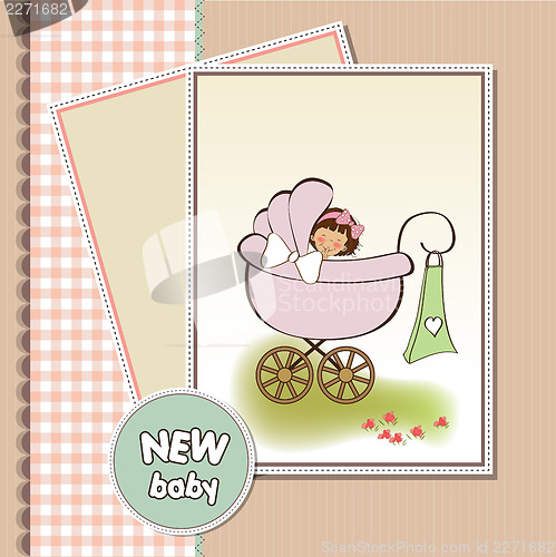 Image of baby girl announcement card