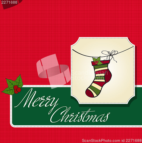 Image of Christmas greeting card with socks